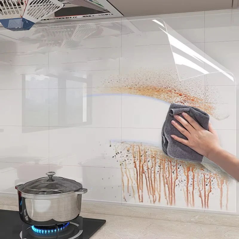 Transparent Wallpaper Kitchen Electrostatic Adsorption Protective Film Oil Proof Wall Sticker Film Wall Papers Home Decorative