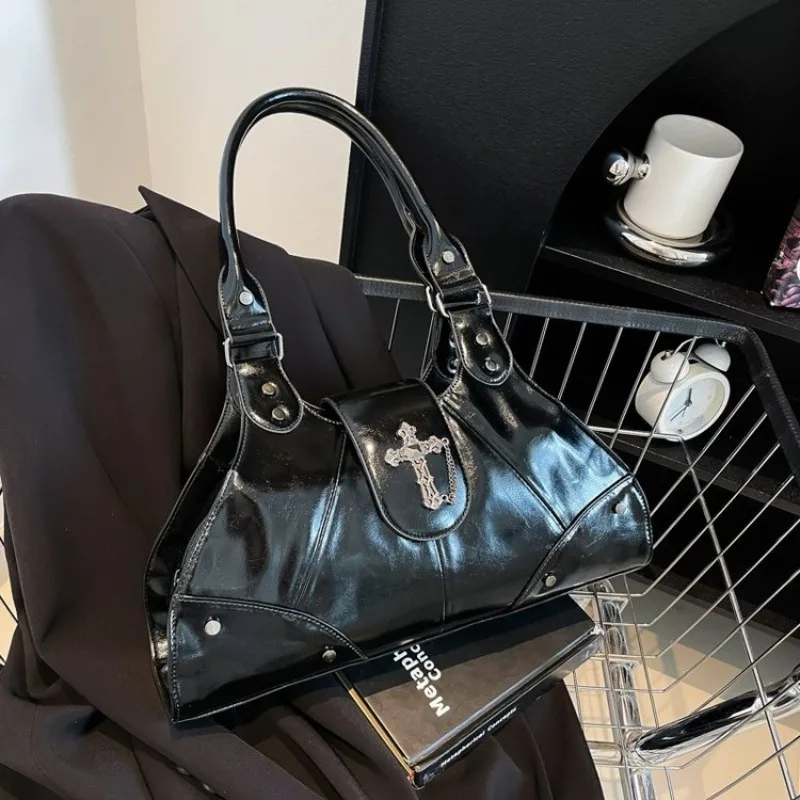 

Элегантная кожаная сумка-тоут для женщин от люксового бренда, стильная модная сумка через плечо в винтажном стиле.