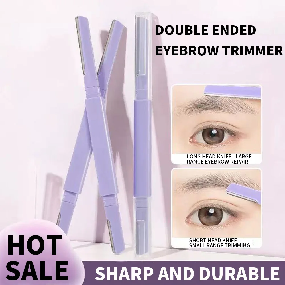 

Double ended eyebrow trimmer, anti scratch eyebrow trimming tool for both men and women