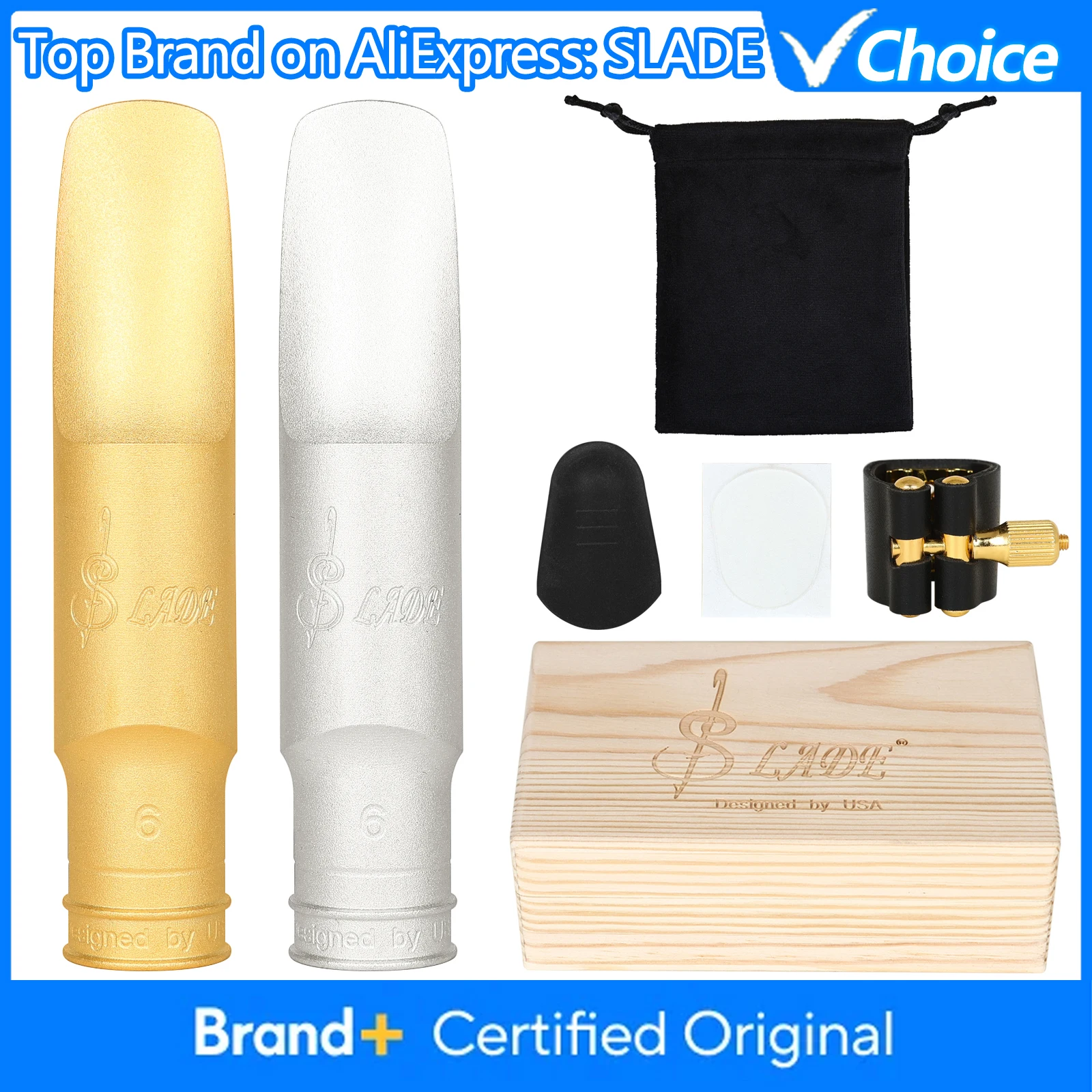 

SLADE Saxophone Mouthpiece Premium 6C Alto Tenor Sax Metal Brass Mouth Pieces Saxophone Parts Woodwind Instrument Accessories