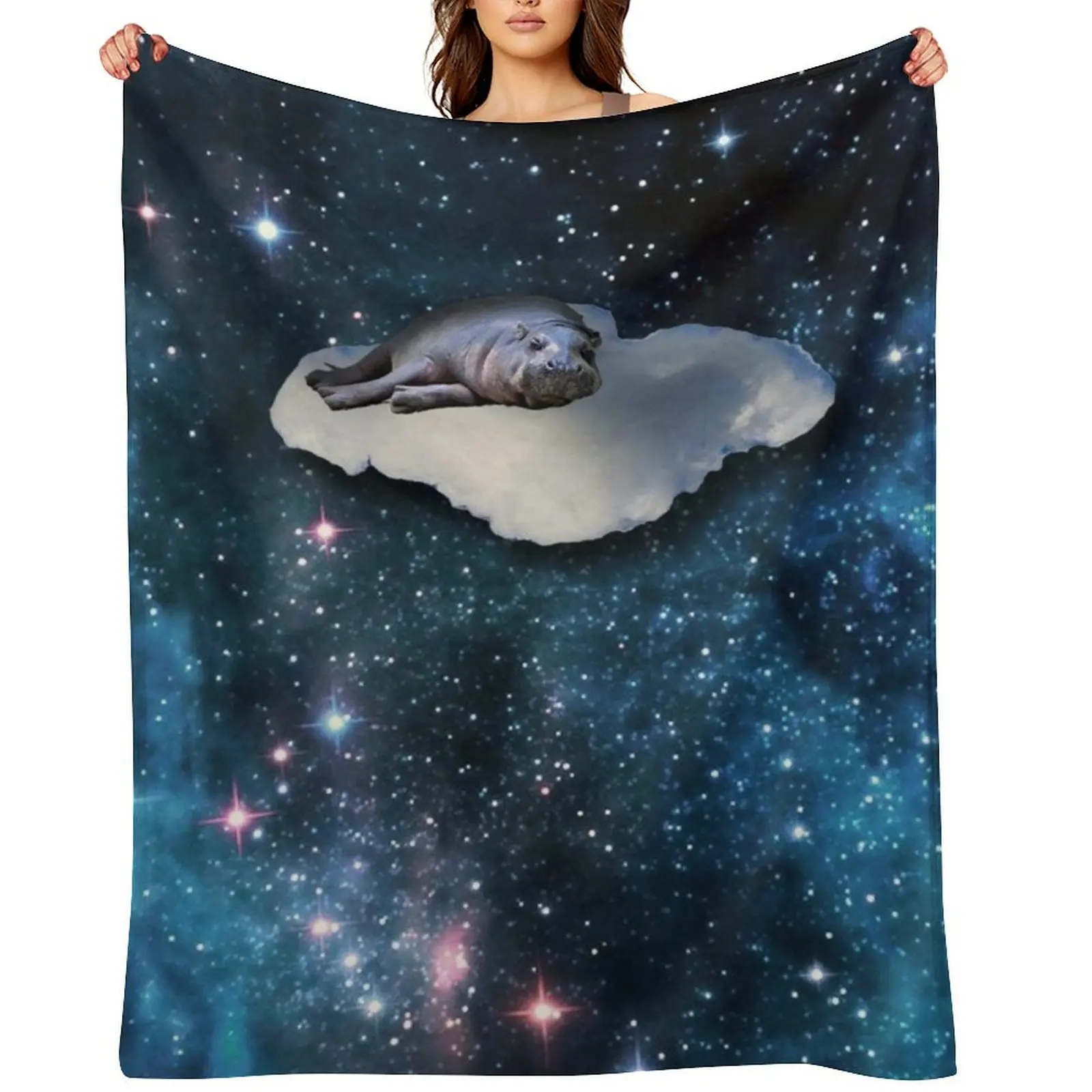 

Hippo Heaven Throw Blanket Winter beds Decorative Sofas Thermal Decorative Throw Blankets