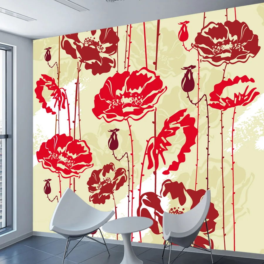 Custom Peel and Stick Wallpaper for Living Room Decoration Wall Papers Home Decor Walls Renovation Background Flower Peony Mural