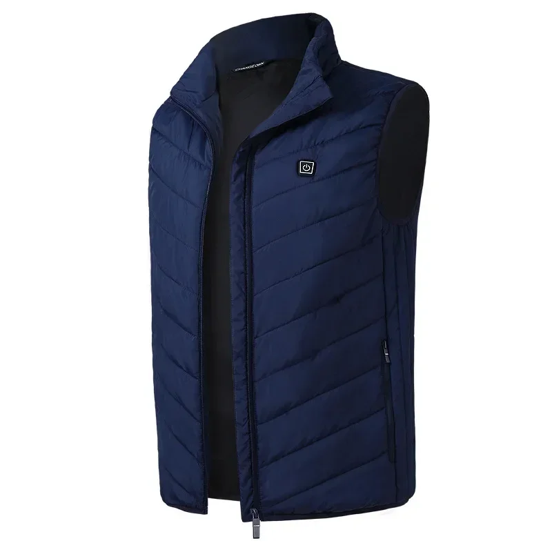 Vest Men Winter Heated Jacket Heated Coat Padded Cotton Vest Warm Hooded Thick Vest Tops Jacket Windproof Jacket Plus Size 8XL