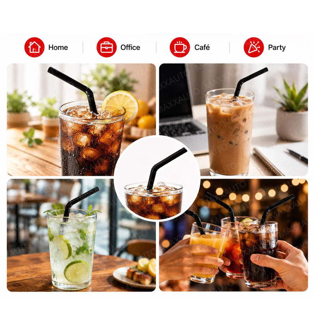 100-3000 Stück Mehrfarbige Strohhalme Flexible Trinkhalme Biologisch Abbaubar Wiederverwendbarer Strohhalm Küche Hochzeit Bar Party Dropshipper – Detail 5