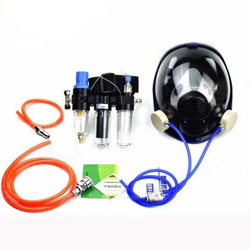 

Heat three-in-one functional air-supplying industrial respirator system 6800 full face mask