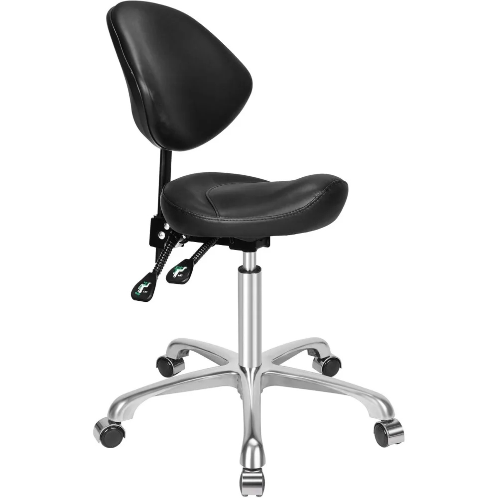 

Kaleurrier Ergonomic Rolling Swivel Stool with Wheels - Hydraulic Lifting Height Adjustable Chairs for Clinic Hair