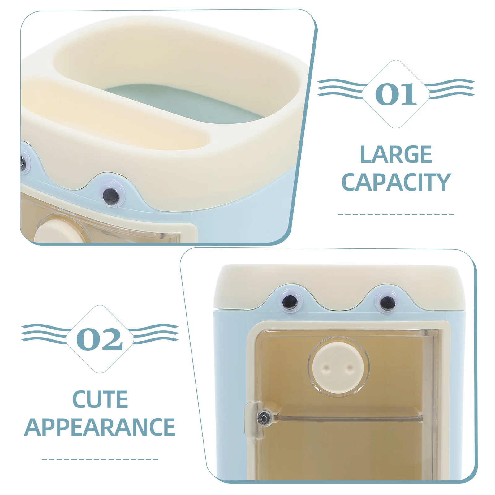 Large Capacity Pen Holder Kawaii Pig Design Stationery Organizer Pencil Cup Compact Desk Storage File Box Student Office