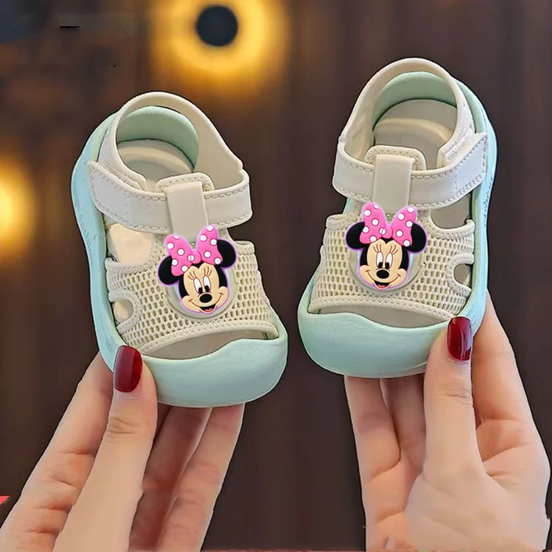 

Disney Mickey Mouse Baby Toddler Shoes Children Cute Baotou Anti-collision Fashion Soft-soled Sandals Boys and Girls Beach Shoes