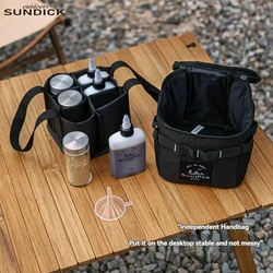 SUNDICK Outdoor Seasoning Bottle, Portable Kitchen Seasoning Box, Picnic Solid Liquid Barbecue Seasoning Jar Set, Utensils