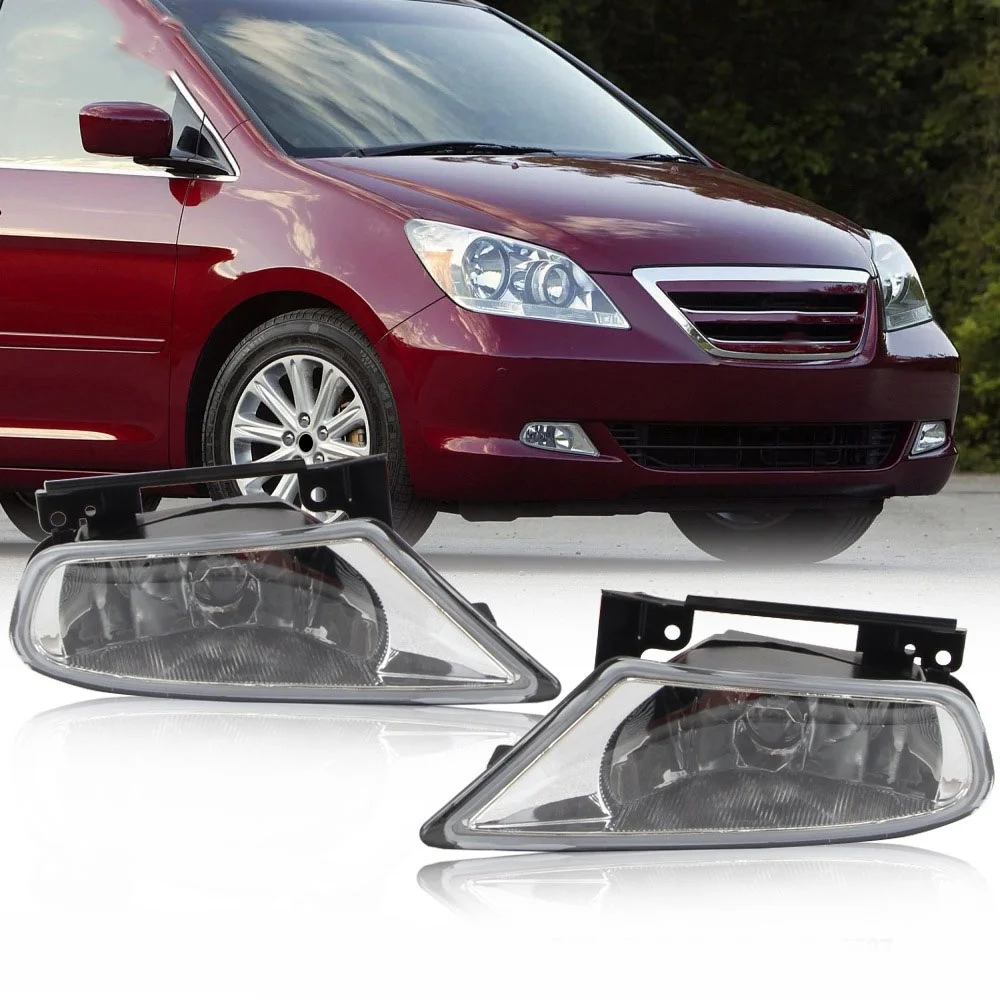 Pair Chrome Fog Lamps Driving Light Kit with Wire Switch Relay for Honda Odyssey 2005 2006 2007 Accessories