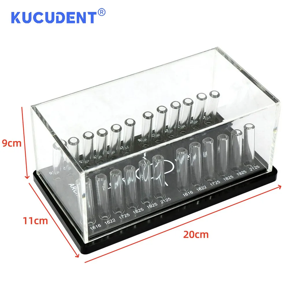 KUCUDENT Arcos Dentais Organizador de Acrílico Suporte de Dispensador Ortodôntico Redondo / Retangular Arcos Fios Colocação de Armazenamento Caixa Caso