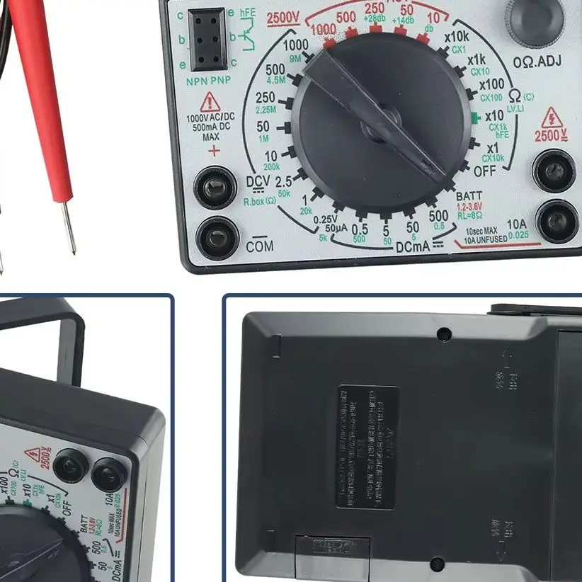 Portable 47 Analog Multimeter with Knob Operation Measure DC/AC Voltage Current and Resistance Easily at Home or in the Lab
