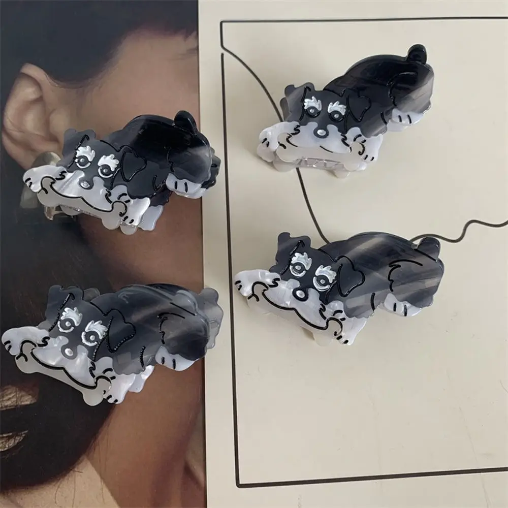 Elegant Acetate Hair Claws Schnauzer Animals Hair Clips Dog Chew Bone Duckbill Clips for Hair Children