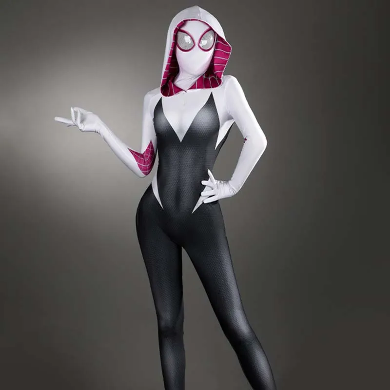 Spiderman Costume Adult Superhero Spider Gwen Miles Morales Spider Man Cosplay Costume Bodysuit Halloween Women Costume