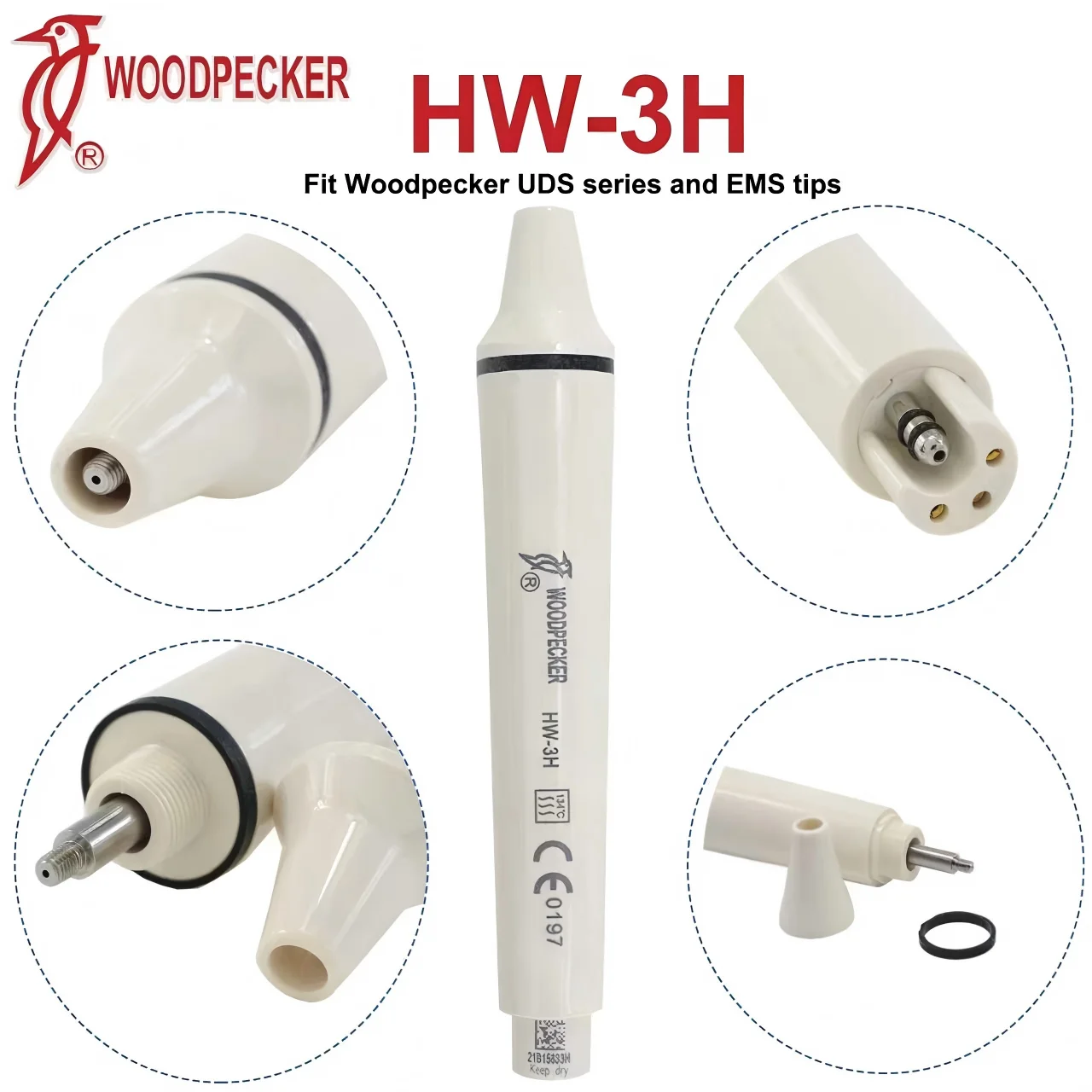 Woodpecker DTE Ultrasonic Piezo Scaler Handpiece With LED Light Autoclavable Dental Replacement Handle for UDS EMS NSK SATELEC image 3