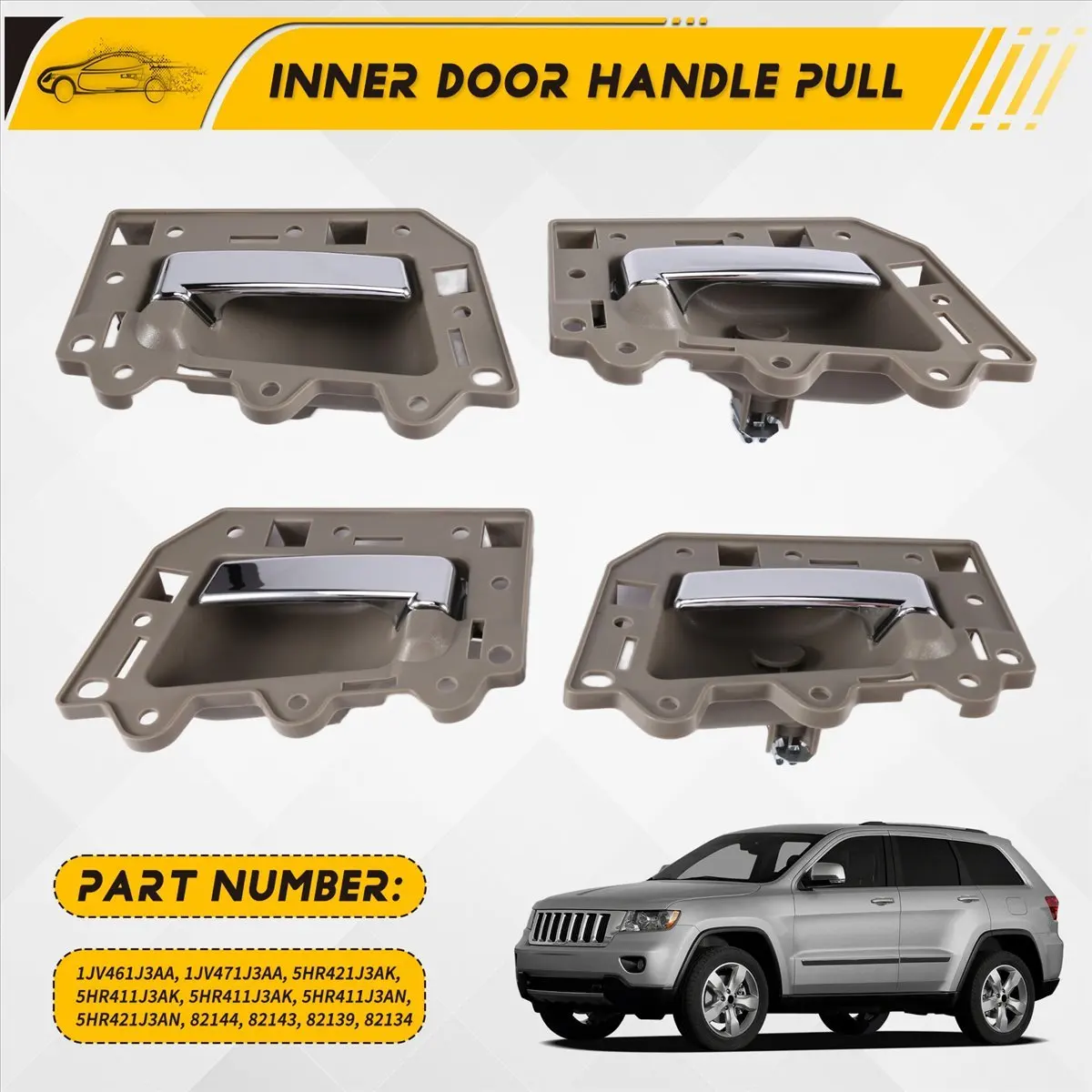 Super Sale 4pcs/Set Inner Door Handle for Jeep Grand Cherokee 2005-2011 LHD 1JV471J3AA 1JV461J3AA 5HR411J3AK 5HR421J3AK,B