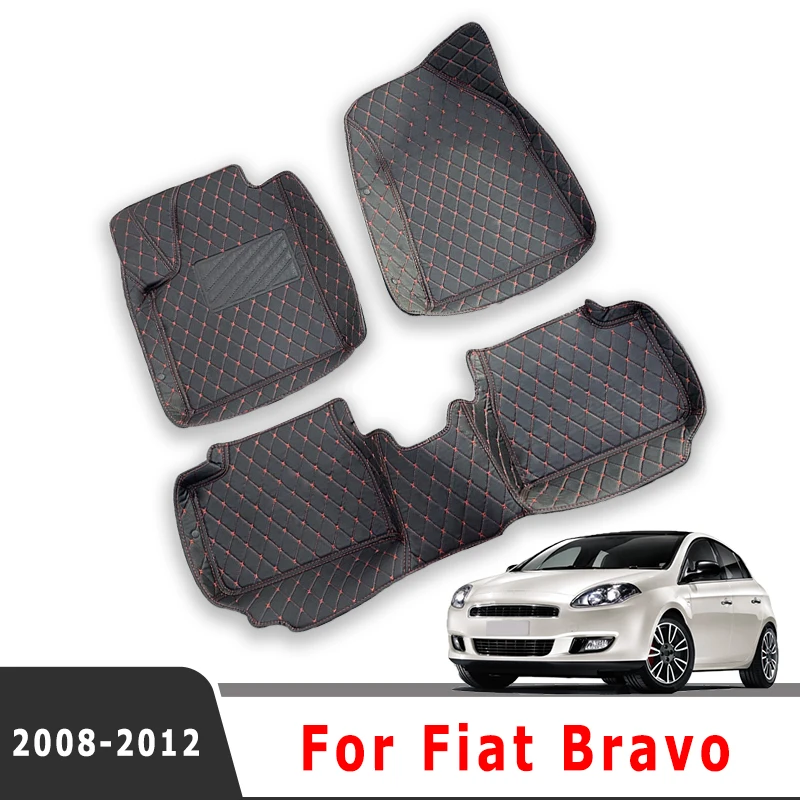 

Автомобильные коврики для Fiat Bravo 2012 2011 2010 2009 2008, кожаные водонепроницаемые антигрязные ковры, автоинтерьерные товары, подушечки для ног