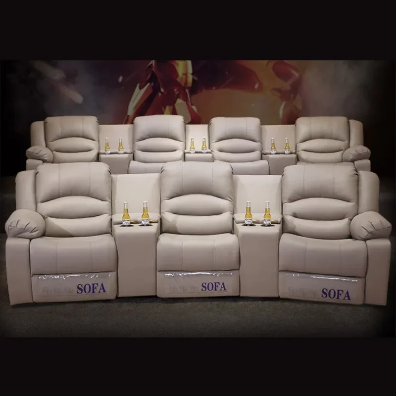 Home Film and Television Hall Sofa Custom Leather Electric Recliner Music Massage Sofa Combination