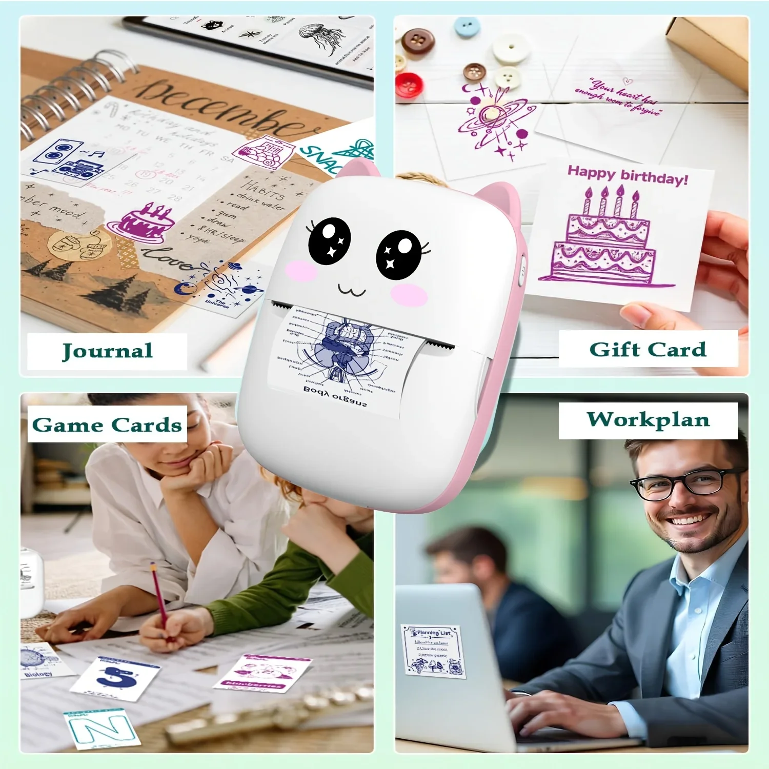 

3/6 Rolls Color-Changing Thermal Labels Pastel Blue/Pink/Cyan Transparent Stickers for Mini Printers Diary & Photo Self-Adhesive