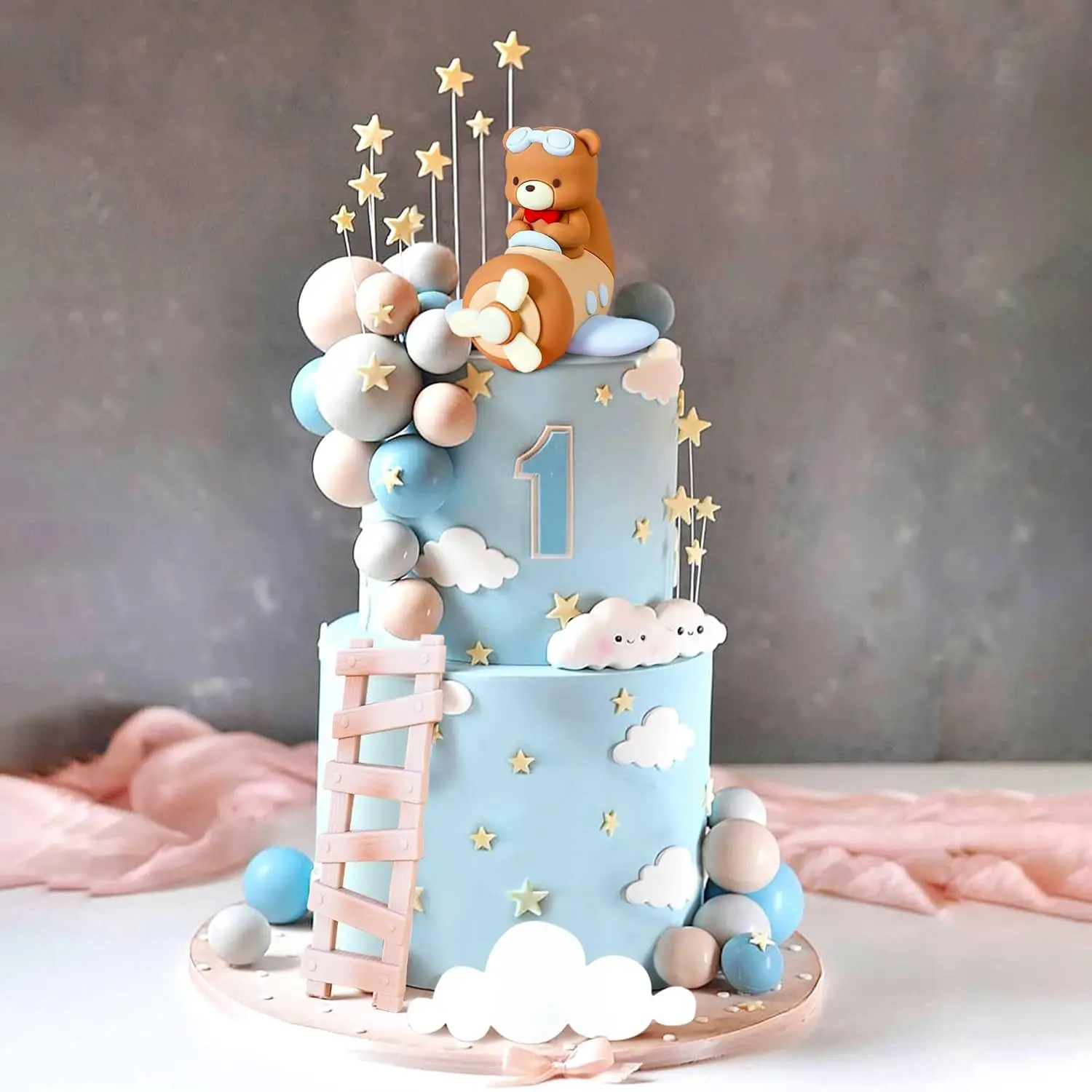 13 Stück Flugzeug-Kuchenaufsatz für Zeitfliegen 1., Flugzeug-Themen-Dekorationen für Geburtstags-Babyparty – Detail 10