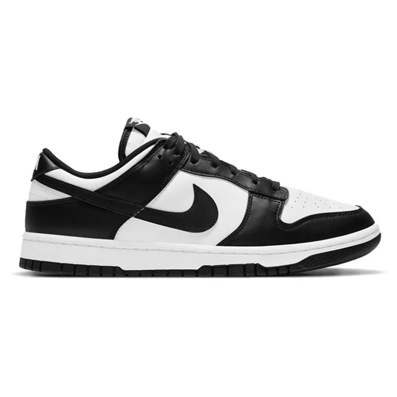 أحذية Nike Dunk Retro باللون الأسود والأبيض للرجال والنساء للتزلج كلاسيكية من الجلد الطبيعي غير قابلة للانزلاق أحذية رياضية مريحة للجري