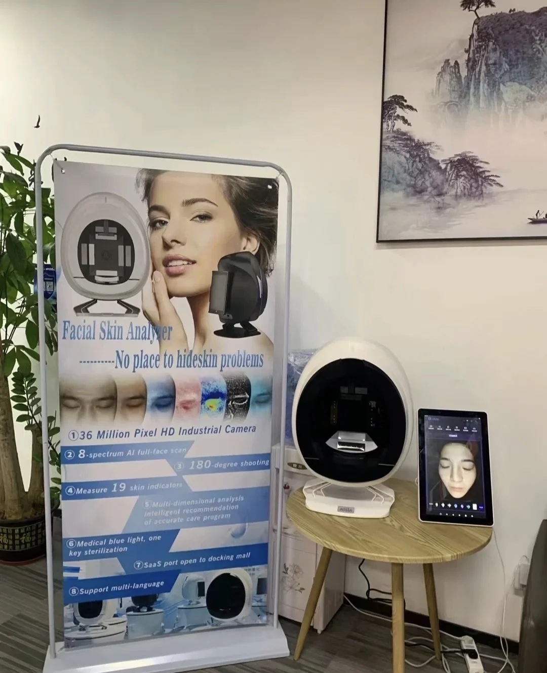 

AISIA Q1 3D AI Facial Skin Analyzer Detection Skin Problem Diagnosis 8 Spectrum Professional Analysis Beauty Salon Equipment CE