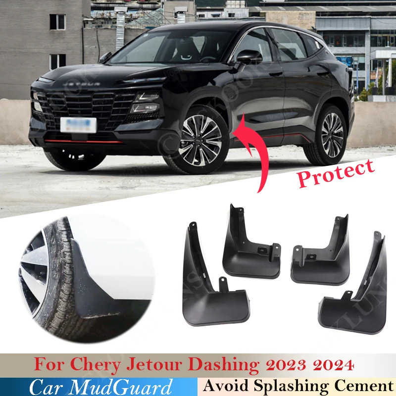 

For Chery Jetour Dashing 2023 2024 Mudguards Fender Mud Flap Guard Splash Mudguard Accessories Auto Styline Front Rear Mudflaps