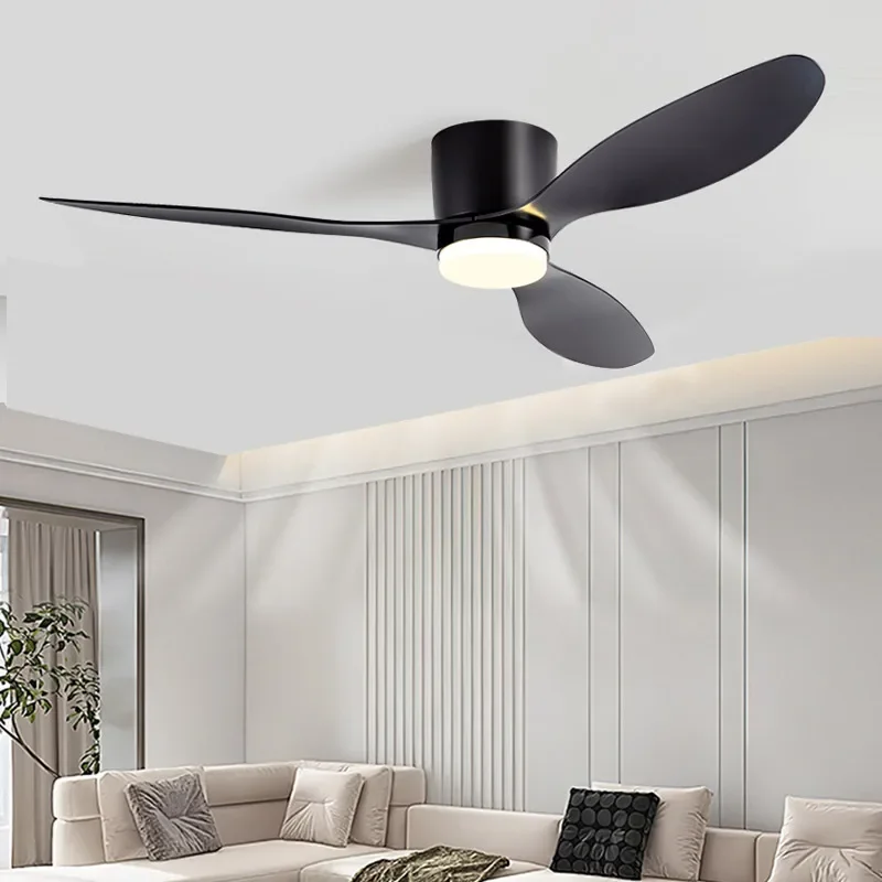 Modern White Ceiling Fan with LED Light, Ceiling Fan with LED Light, Remote Control for Home Lighting Decoration Pendant Light