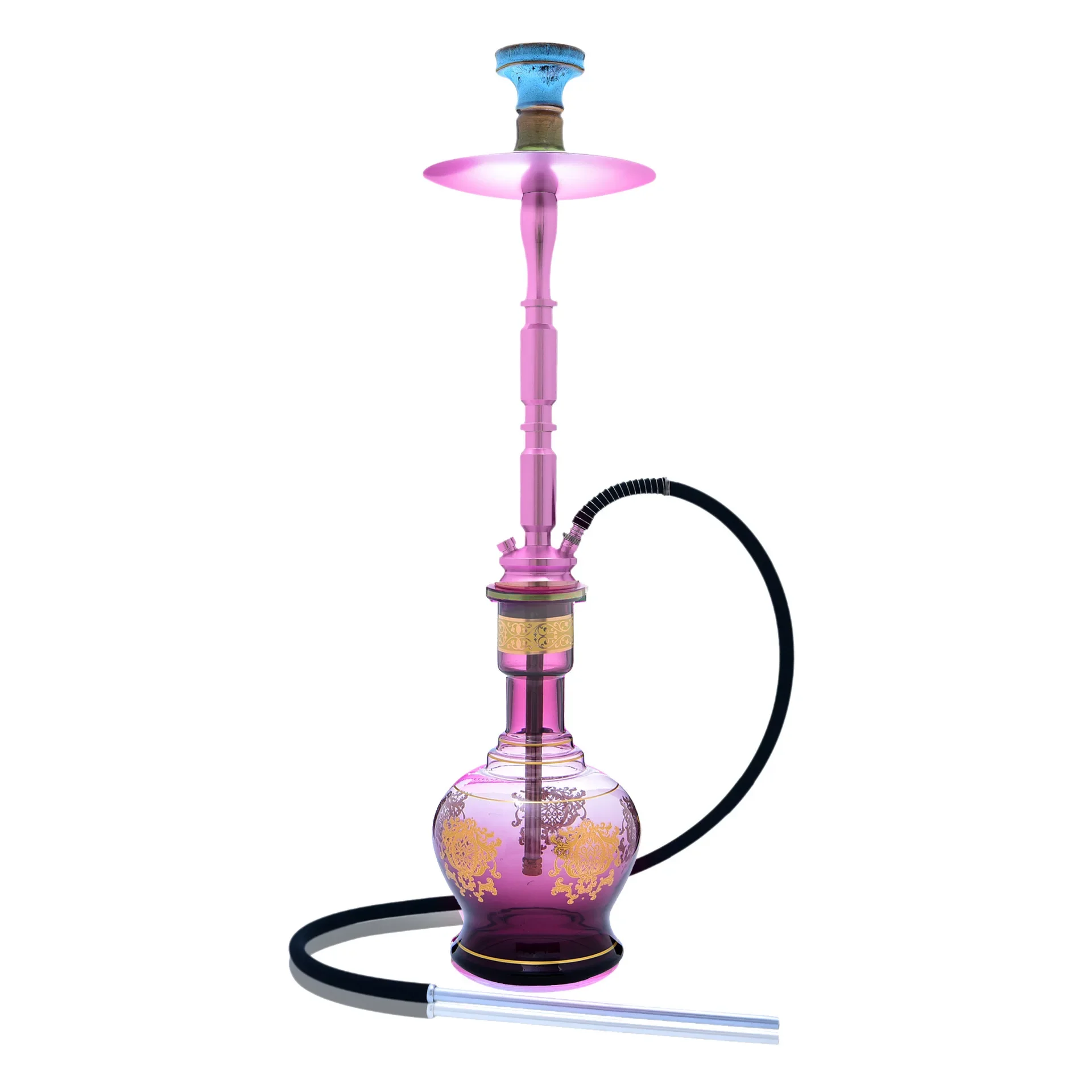 

A for Tall One-Pipe Aluminum Alloy Hookah Pot Mini Russian Style Egypt Hukka Shisha Set With New Design