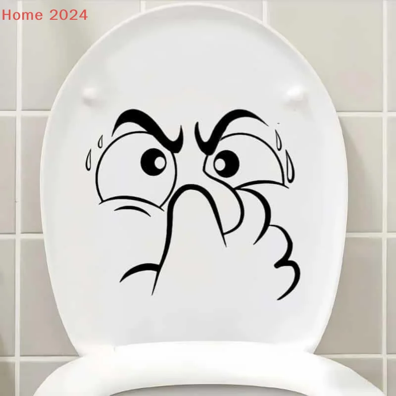 

1pc Abstract Face Sticker With Nose Covering - Self-Adhesive Plastic Decorative Sticker, Home Decor, Holiday Decoration