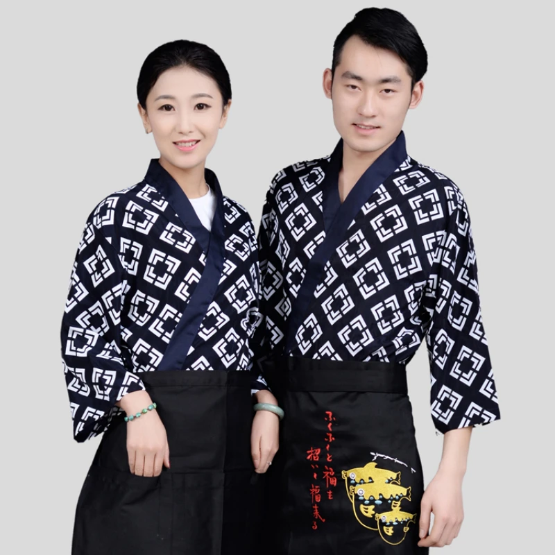 Sushi Uniform Chef Jacket Men Women Japanese Restaurant Uniform Kitchen Cook Coat Waiter Cardigan