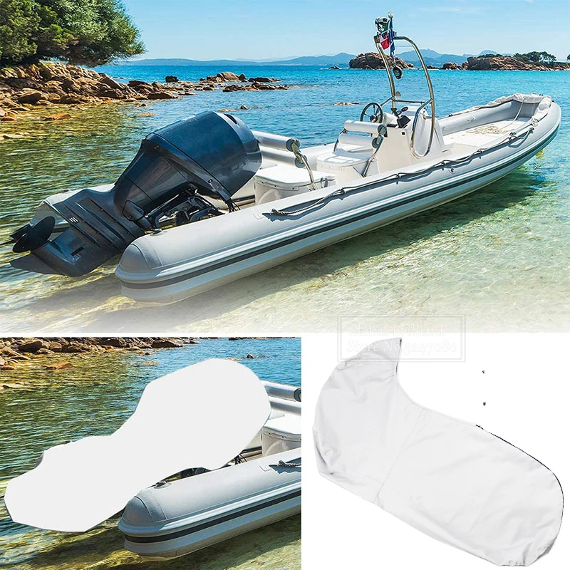 Cubierta de Motor fueraborda 600D para barco, Protector de Motor gris de alta resistencia para 6-225HP, resistente al agua