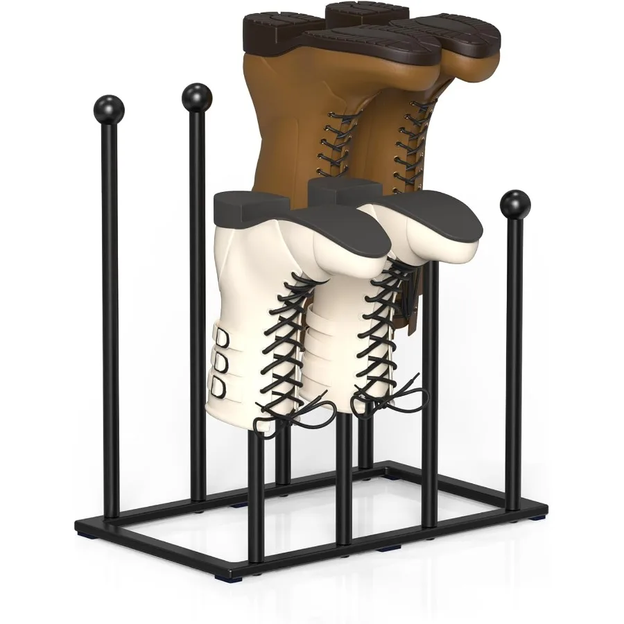 

Free Standing Shoe Racks Shoe Storage Fit for 4 Pairs Boots Rack Organizer for Tall Boots Shoe Organizer for Dorm Room Closet E