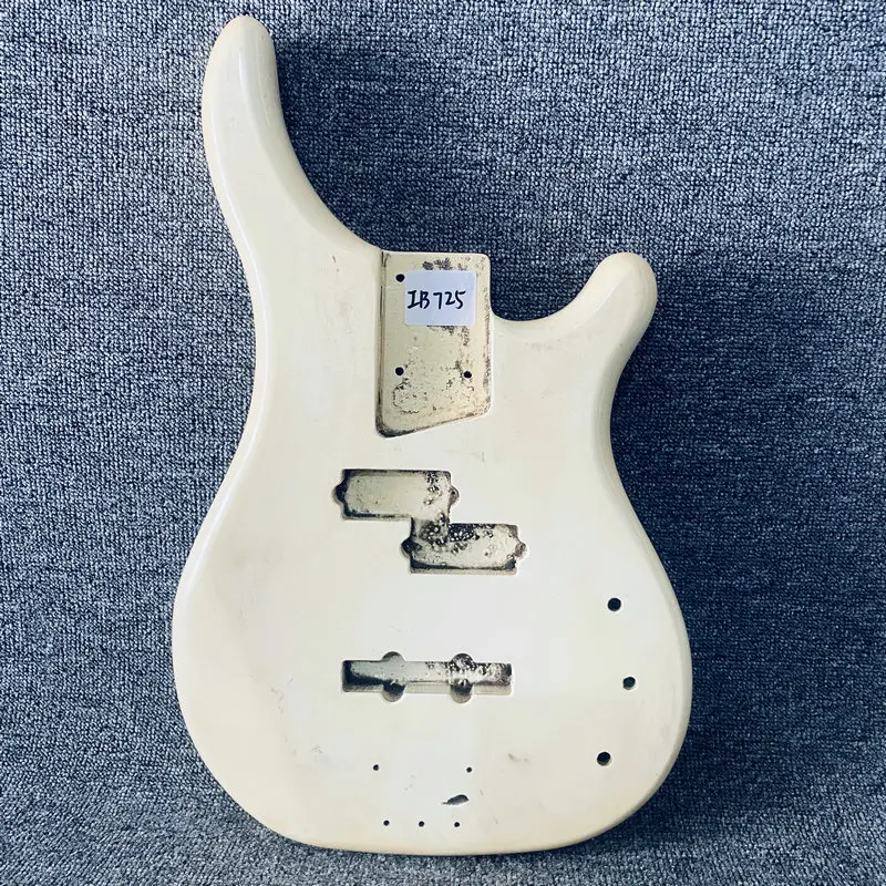 

IB725 Cream White Color PJB Electric Bass Body Unfinished Version Surface Dirty Damages for Bass Guitar DIY Replace 4or5 String