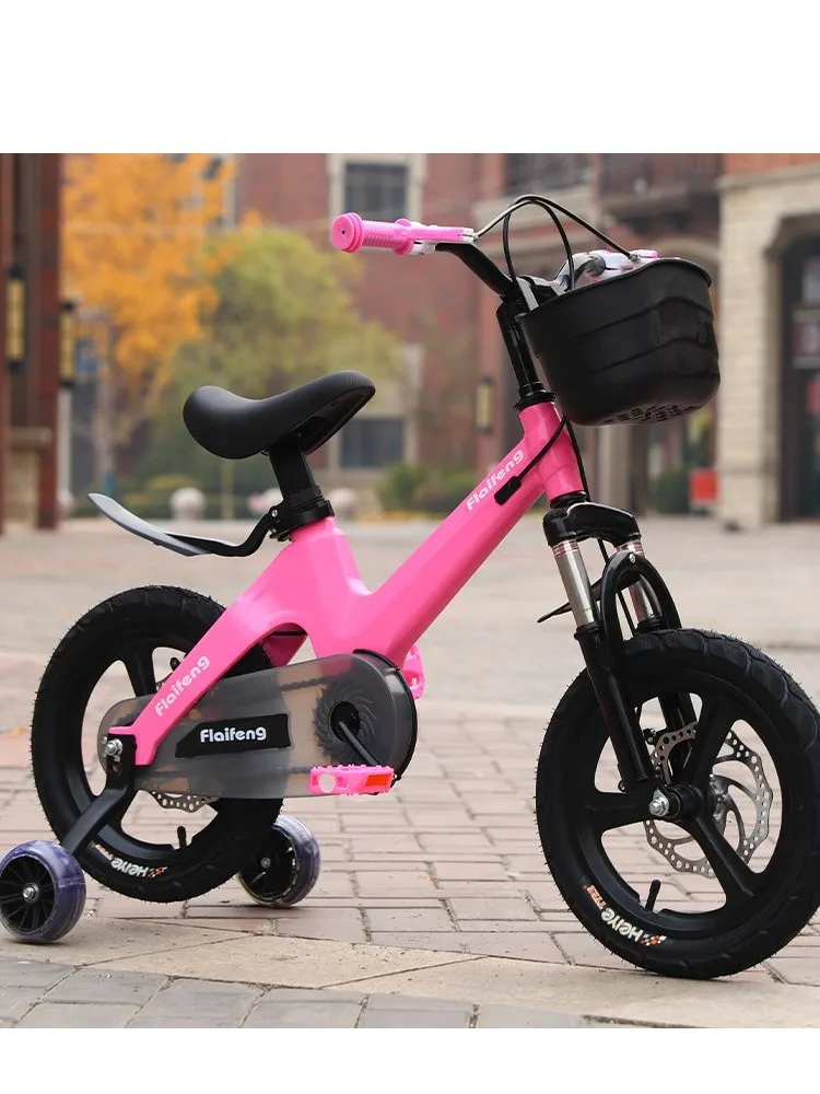 AliExpress TLXT New Magnesium Alloy Children's Bicycle Integrated Wheel Portable Safety Double Disc Brake 12-18 Inch Children's Bicycle 2024