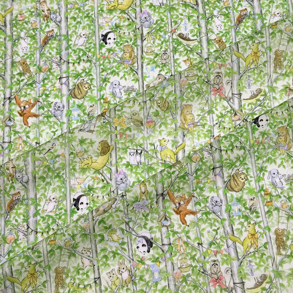 

1M/2M/3M/5M Cartoon Cute Yukiemon Animal Printed Fabric Summer Liberty Cotton Poplin Fabric for Hand Sewing DIY Clothing