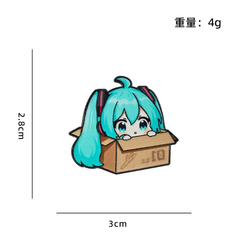 Anime Cartoon Hatsune Miku Badge Q Version Cute Style Creative Alloy Brooch Suitable for Backpack Pen Bag Accessories Decoration view 5