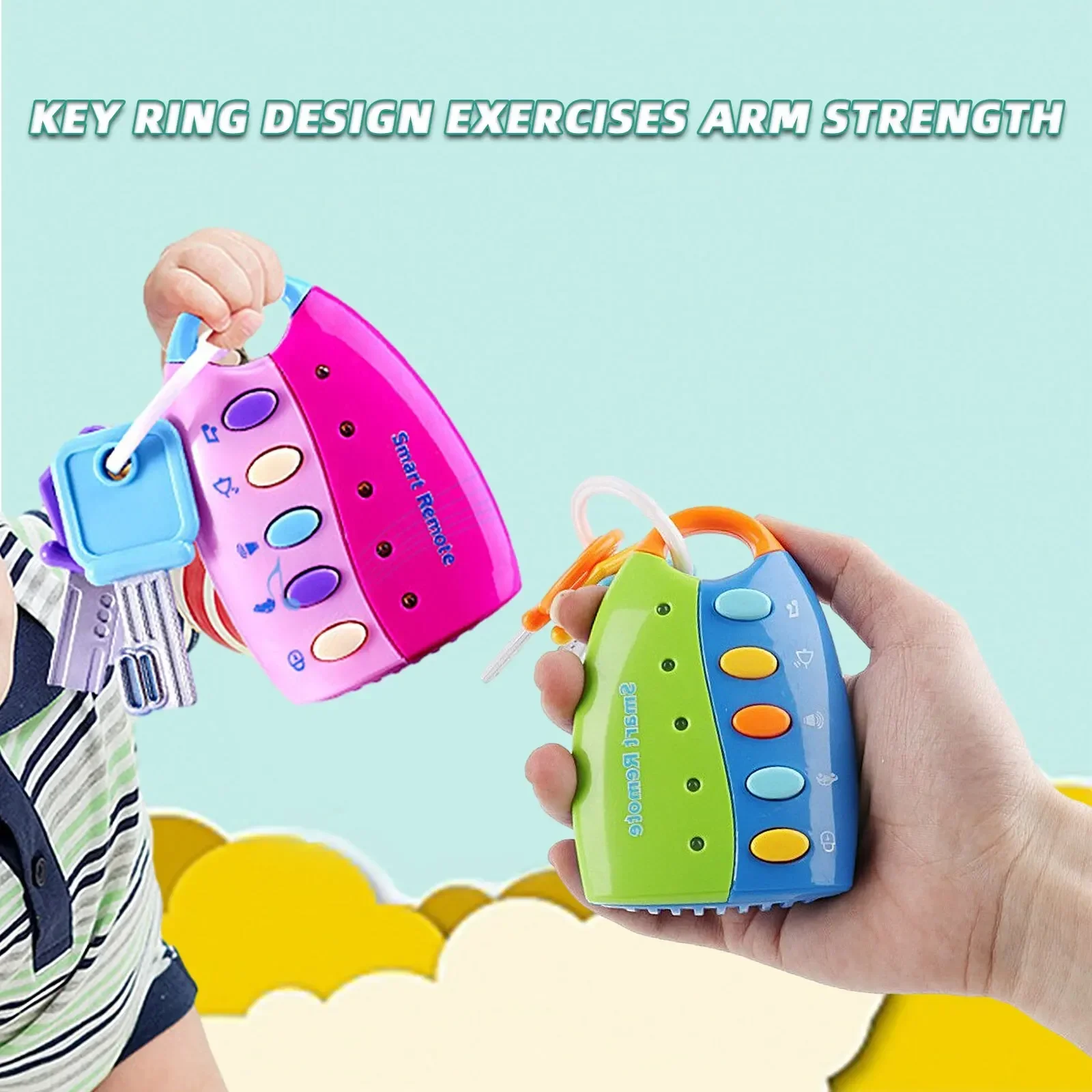 

Cartoon Musical Car Key Colorful Vocal Smart Remote Car Voices Pretend Play Sound Cognition Educational Music Toy Children Gift