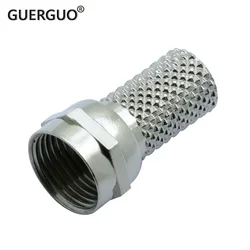 1PC Copper Twist On RG6 RG59 F Type Screw On Type Connector Plugs Connector For TV Satellite Antenna RF Coaxial Adapter