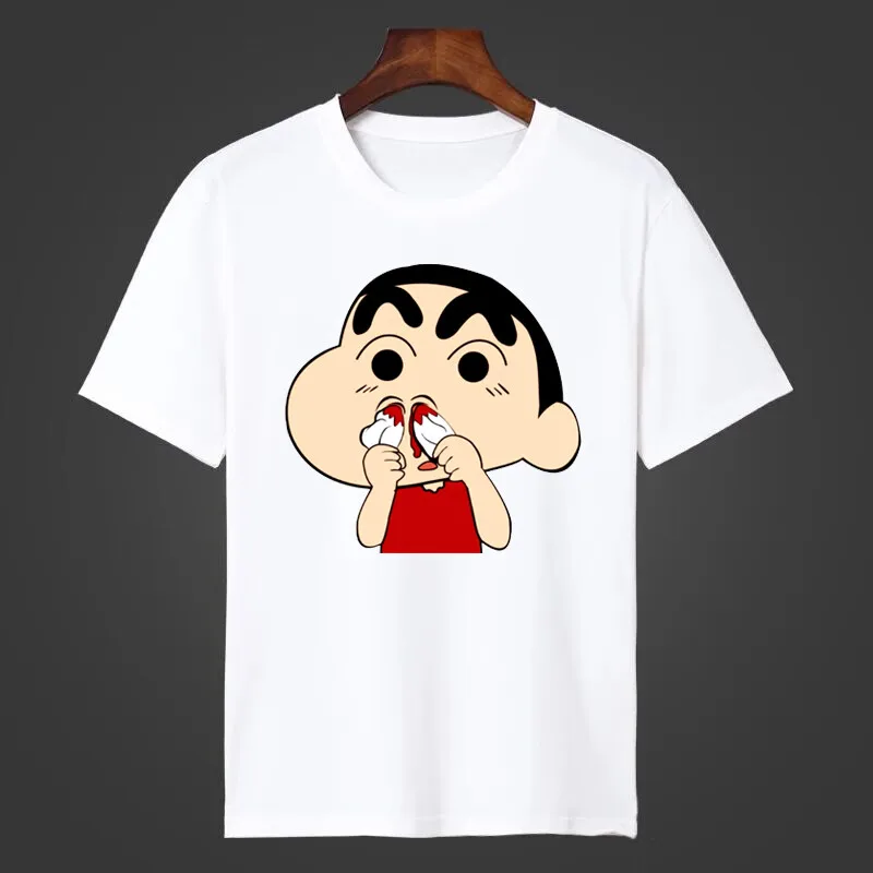 

Funny Crayon Shin-chan Summer Women Short Sleeve T-shirt Cute Cartoon Casual Loose All-match Couple Round Neck Top Birthday Gift