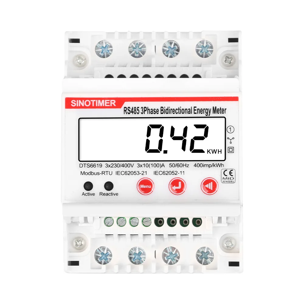 Dgital Bidirectional Wattmeter 100A AC380V Three Phase 4 Wire Energy Meter kWh Wattmeter Meter with RS485 Modbus Communication