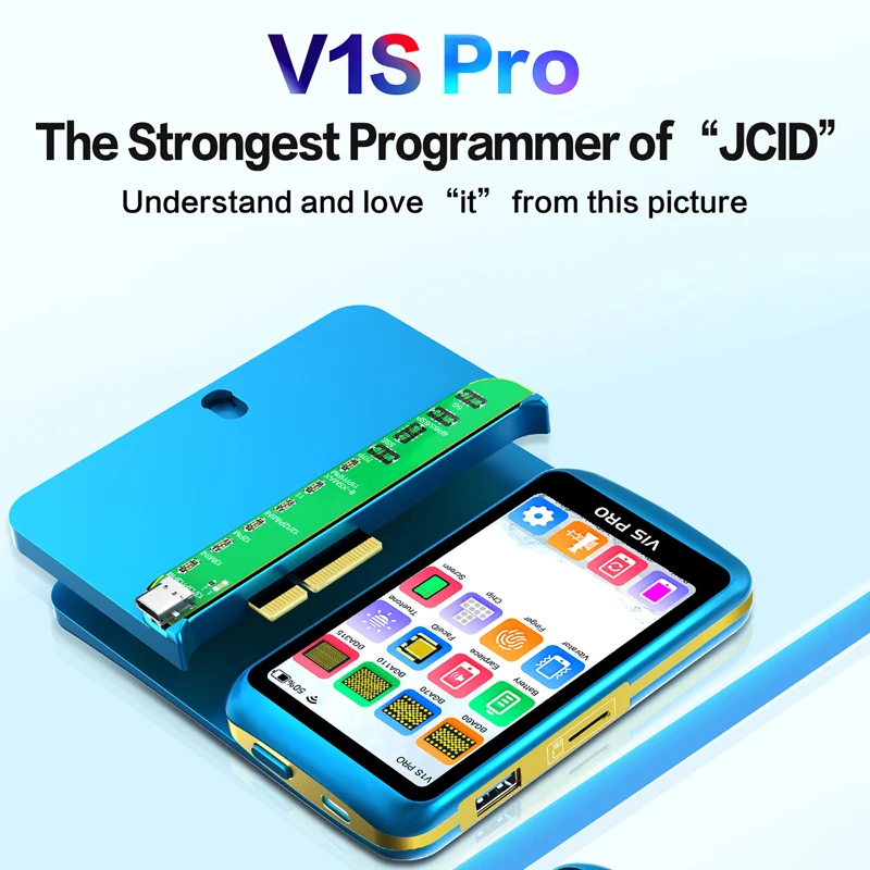 JCID V1S PRO Programmer with BGA315 BGA110 BGA70 Socket Support Built-in Battery Nand Flash Read Write for Phone 6-14 Pro Max