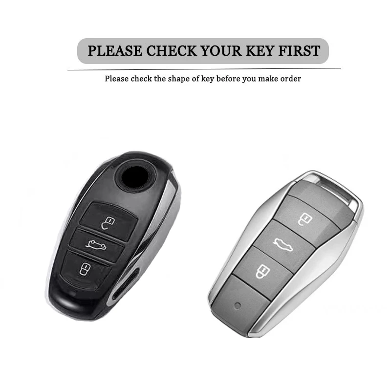 TPU Car Key Case Cover Protection Shell for VW Volkswagen Touareg 2017 2018 2019 2020 2021 Keyless Holder Keychain Accessories