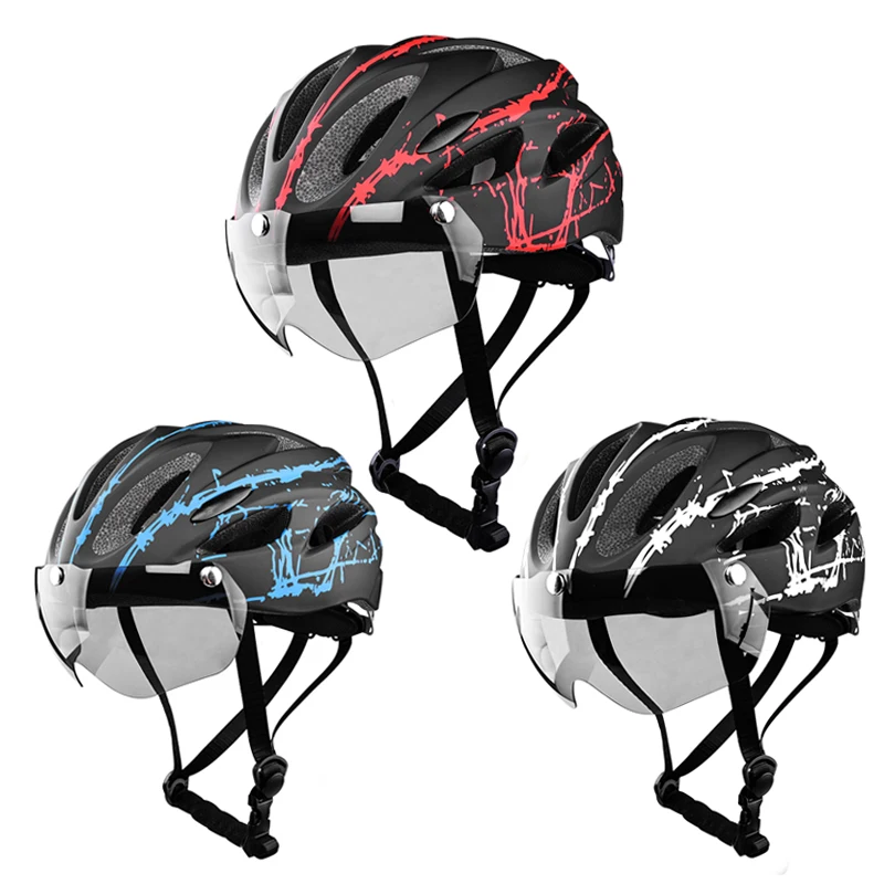 

Bicycle Helmet Ultra-light EPS Magnetic Goggles Cycling Helmet Outdoor Adjustable Men Women One-piece MTB Road bicycle helmet