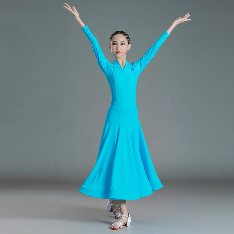 Girls Ballroom Dancing Clothes Tango Competition Outfit Bodysuit Skirt Waltz Practice Wear Standard Dancing Costume VDB6421