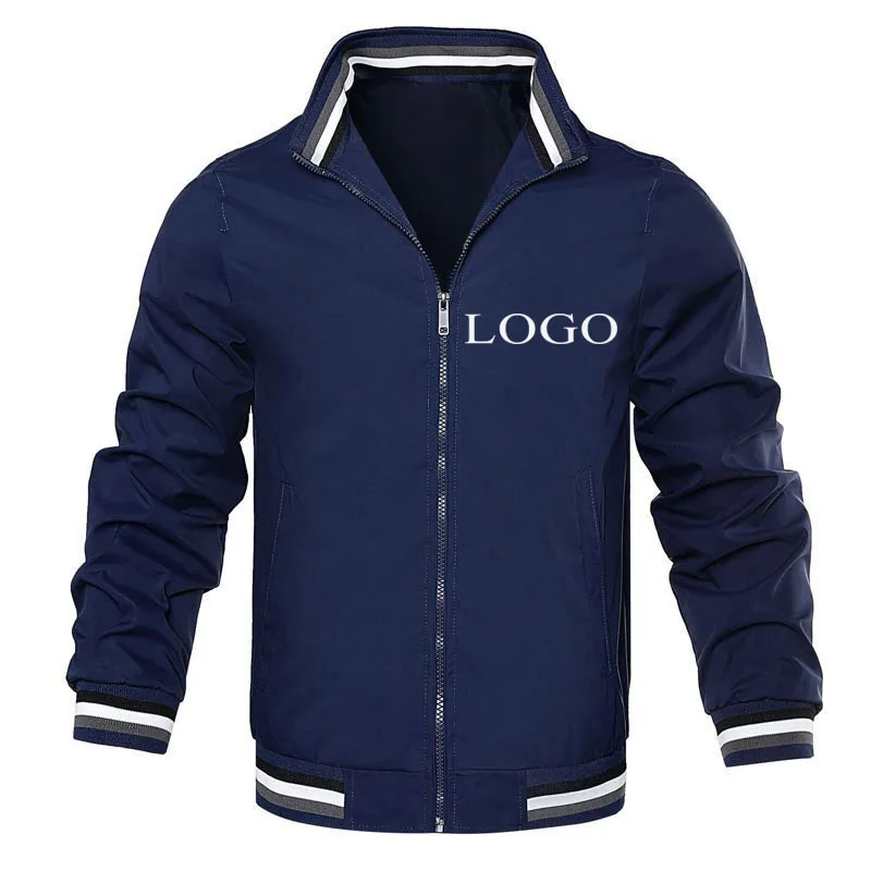 Your Own Design Brand Logo/Picture Personalized Custom Anywhere Men Women DIY Fashionable stand collar jacket Fashion New jacket