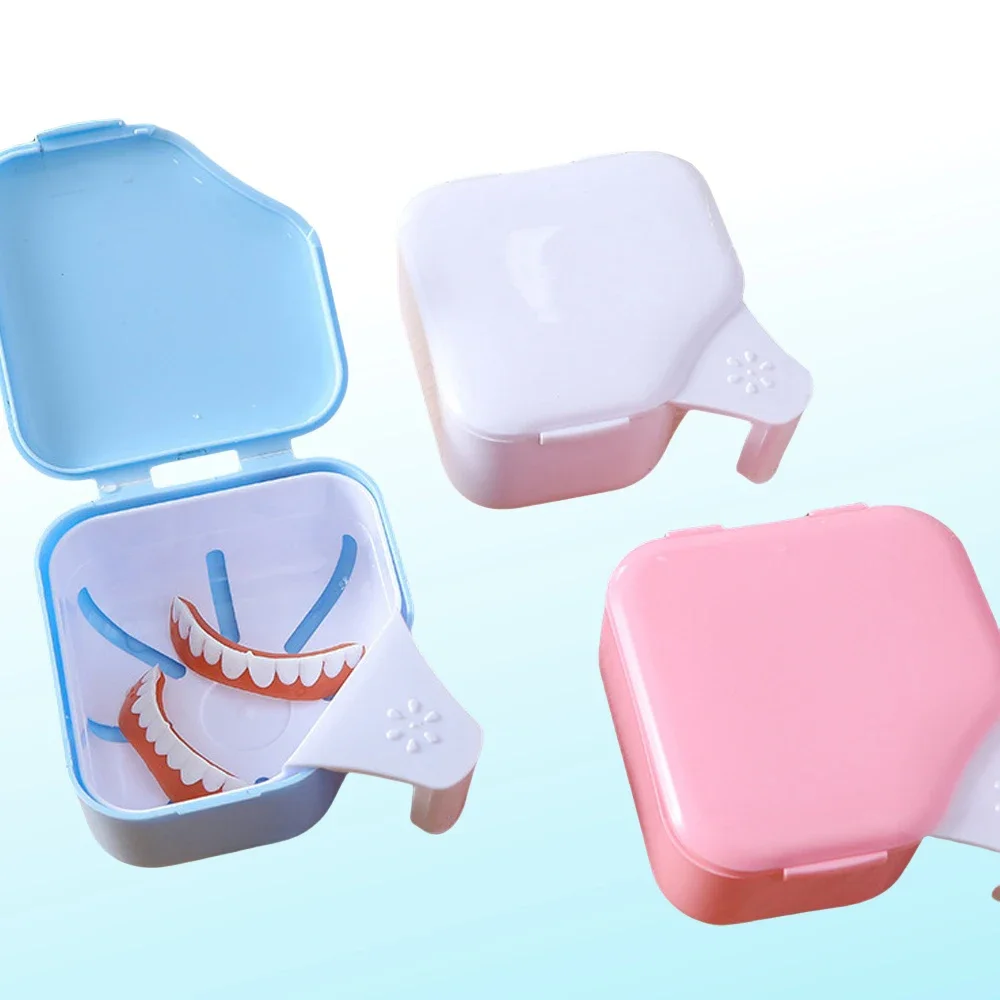 

Коробка для ванны для протезов, чехлы для чистки зубов, коробка для хранения вставных зубов с подвесным сетчатым контейнером, чехол для искусственных зубов