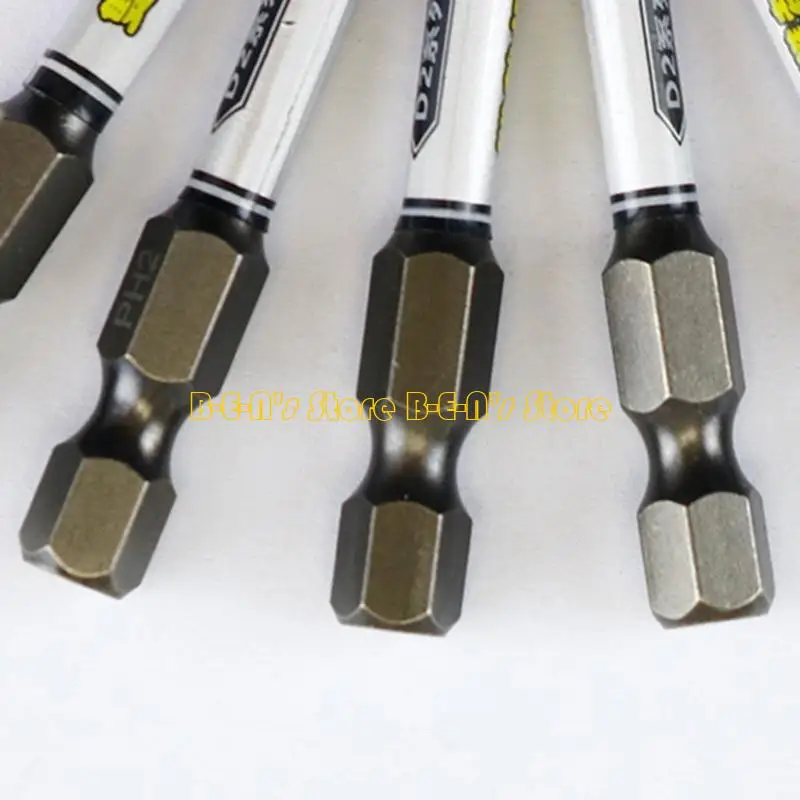 Y1AD 10pcs Obeng Set Kuat Magnetik Batch Head Steel Slotted Obeng Bit