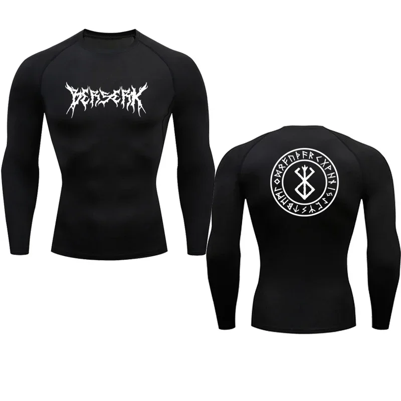 Anime Berserk Men's Compression T shirt Fitness Tight Long Sleeve Sport T shirt Training Jogging Shirts Gym Sportswear Quick Dry