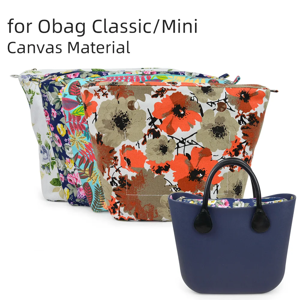 TANQU New Colorful Waterproof Inner Lining Insert Zipper Pocket for Classic Mini Obag Canvas Inner Pocket for O Bag
